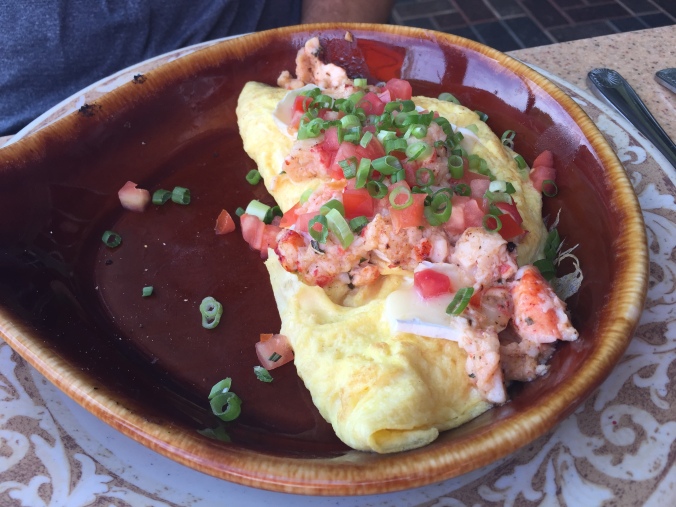 The Lobster & Brie Omelet from Another Broken Egg Cafe.