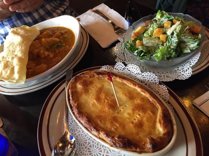 The Madras Curry (left) and Steak & Guinness Pie.